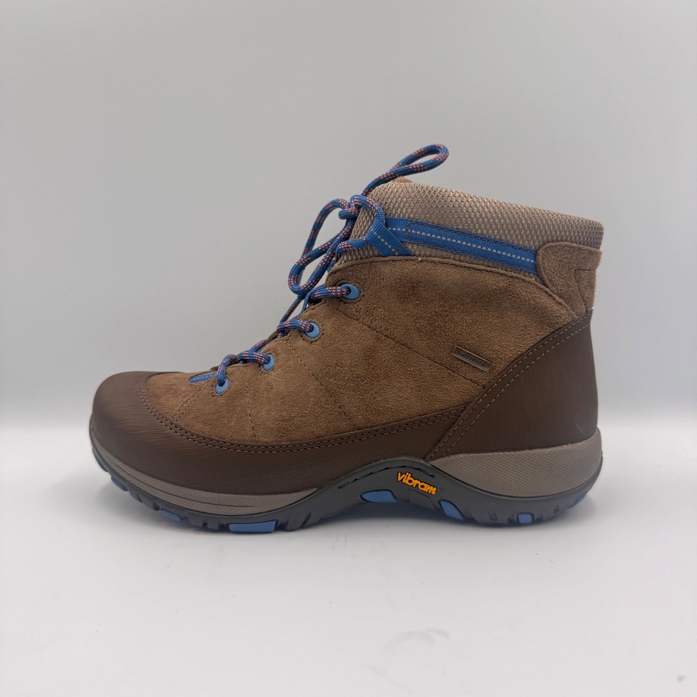 Dansko Paisley Waterproof Hiking Boots Brown Suede Vibram Sole Womens 38 7.5-8